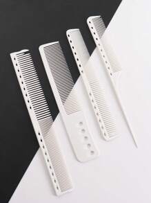 4 Chiếc Lược Chải Tóc Tối Giản Detangling Lược Chải Tóc Đơn Giản Bộ Lược Chải Tóc Du Lịch Tại Nhà Cho Salon Làm Tóc - trắng - Xem 4