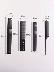 4入組混合頭髮造型梳子套裝 - 黑色 - 查看 3