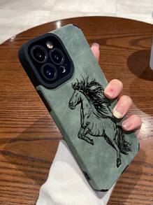 1件人造皮革紋理 TPU 馬油畫手機殼，適用於 iPhone 11, 12, 13, 14, 12 Pro Max, 13 Pro Max, 15, 15 Pro, 15 Plus, 15 Pro Max, 16, 16 Pro, 16 Plus, 16 Pro Max, A11, A12, A20S, A32, A50, A51, A52, A71, A73, S20 FE, S21, S22, A04, A13, A14, A24, A33, A34, A54 - 彩色 - 查看 2