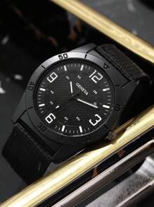 4 件装时尚商务休闲复古百搭男士石英表，圆形表盘，配套 PU 皮革手链套装，适合送礼，姐妹情人节礼物套装 - 黑色 - 查看 2