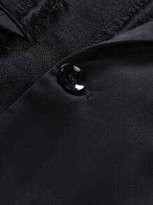 Manfinity 男士雙排釦西裝領西裝外套 - 黑色 - 查看 7