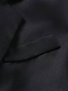 Manfinity 男士雙排釦西裝領西裝外套 - 黑色 - 查看 8