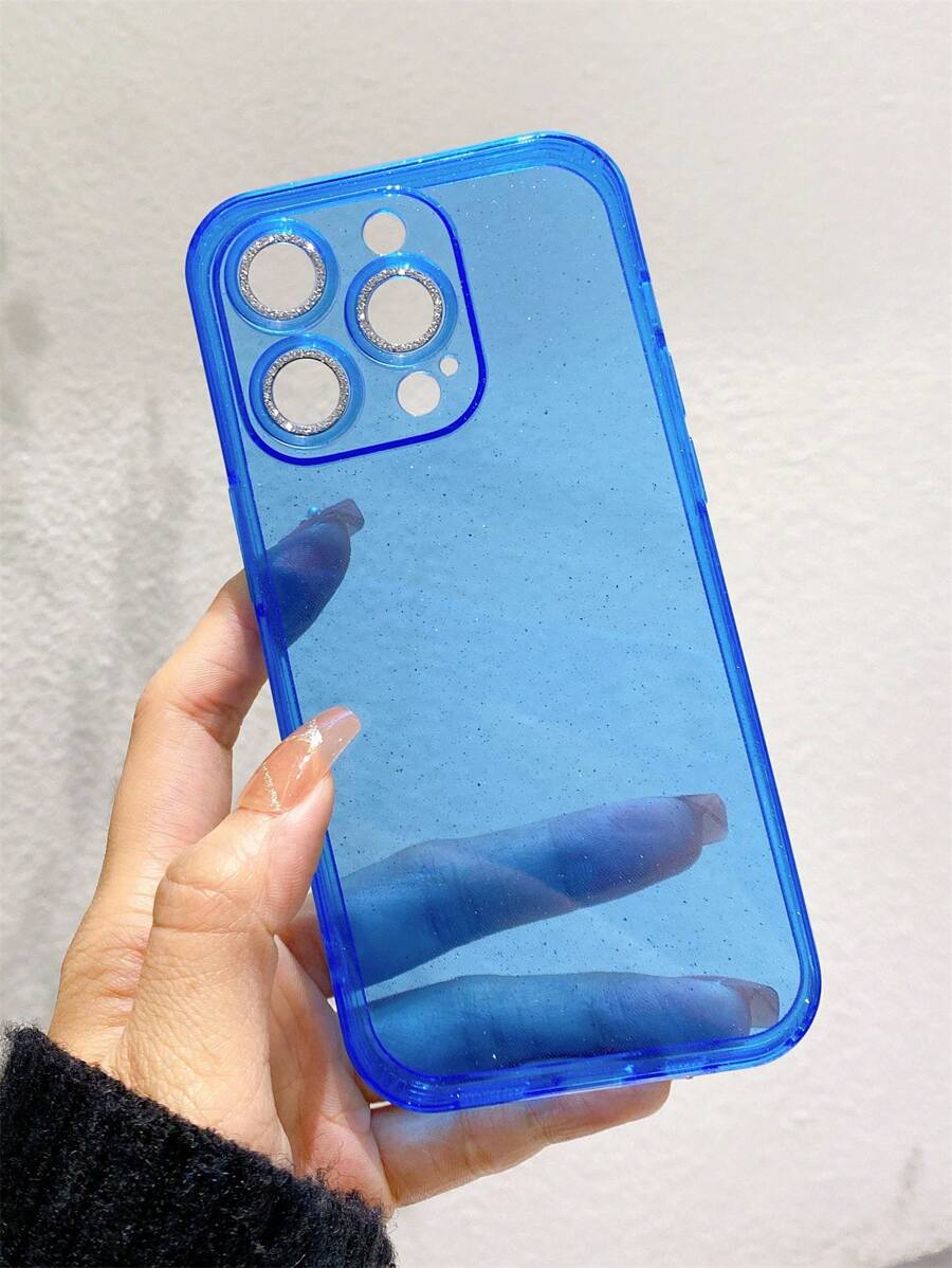 金屬亮絲透明手機殼 - 藍色 - 查看 1