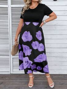 EMERY ROSE Đầm Plus Size Hoa Giải trí - màu đen - Xem 3