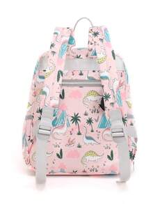 Bebé Bolsa de pañales dinosaurio & con estampado de árbol multifunción de gran capacidad poliéster cremallera - Rosa - Ver 8