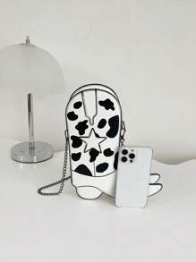 Chuỗi in hình con bò nhỏ Túi mới lạ màu trắng - trắng - Xem 4