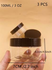 3入組100毫升空分裝收納盒 - 無色 - 查看 4