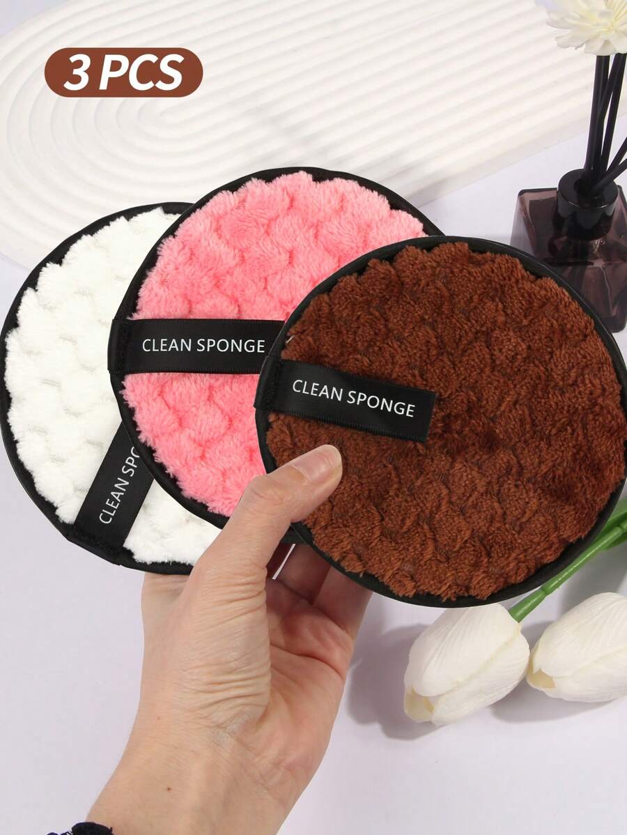 MAANGE 3pcs/10pcs Makeup Remover Puff,Soft And Skin Friendly Face Towel,Cleanning Tools Easy Carrying For Travel