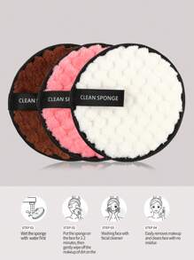 MAANGE 3pcs/10pcs Makeup Remover Puff,Soft And Skin Friendly Face Towel,Cleanning Tools Easy Carrying For Travel - Multicolor - View 4