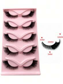 假睫毛，5 对猫眼睫毛猫眼假睫毛假睫毛化妆假睫毛化妆舞会套装派对条状睫毛，睫毛，睫毛，假睫毛 - 黑色 - 查看 6