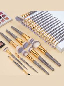 MAANGE 25件套专业化妆刷套装，带便携包，刷毛柔软，方便携带，包含粉底刷、眼影刷、眉刷，旅行化妆刷套装，化妆刷套装，化妆刷套装，全套化妆刷，化妆刷套装，全套化妆工具，化妆刷套装，化妆刷套装，化妆礼盒套装 - 香檳色 - 查看 3