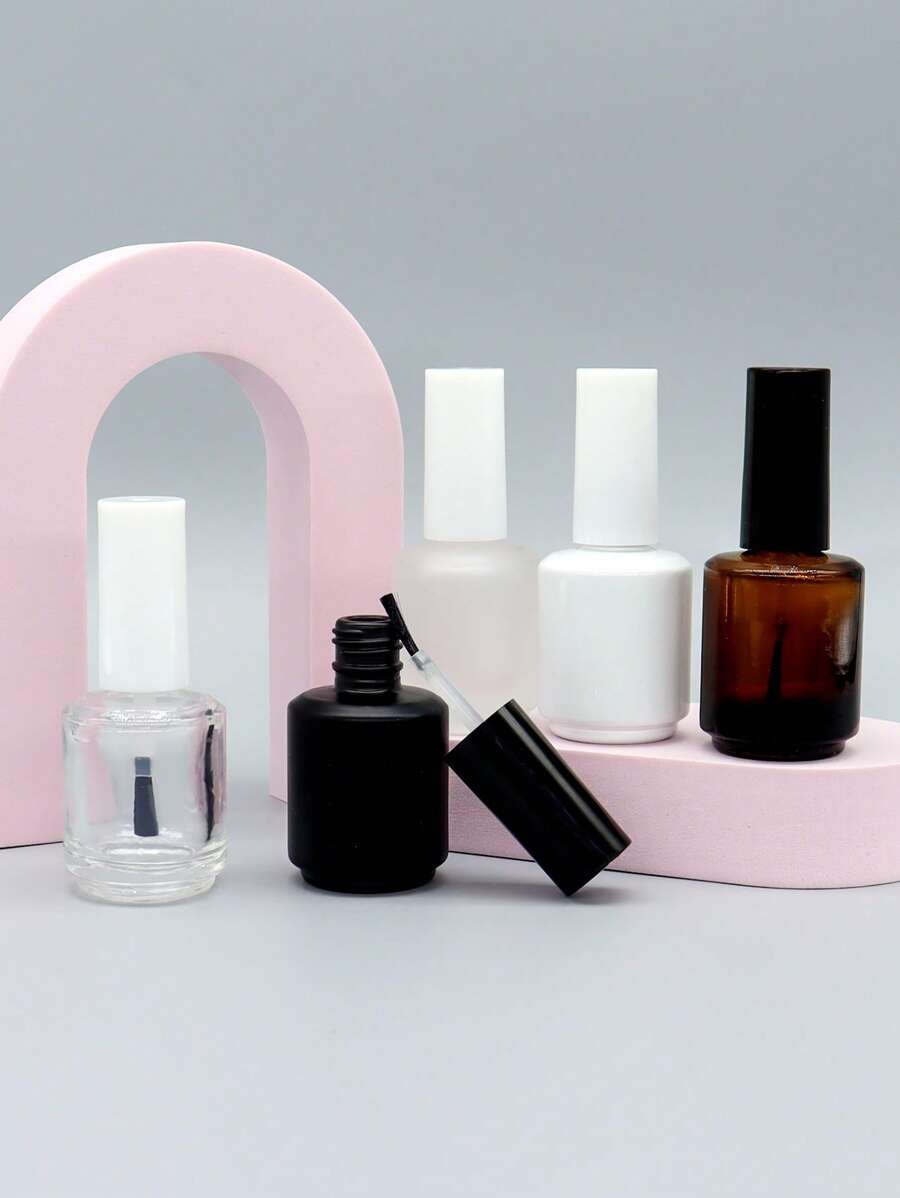1pc 15ML Glass Nail Polish Bottle - Clear - View 1