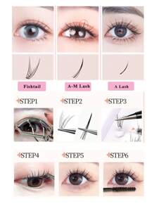 漫畫睫毛,1盒混合朵毛 - 杏色 - 查看 3