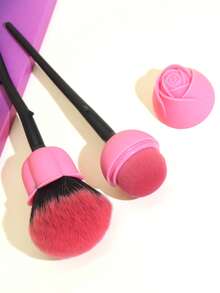 化妆刷套装，2件套花朵图案化妆刷套装，化妆刷，化妆工具，化妆刷套装，化妆刷套装，化妆刷套装，全套化妆刷，化妆刷套装，全套化妆工具，刷子套装，化妆刷套装，化妆礼盒套装 - 黑色 - 查看 3