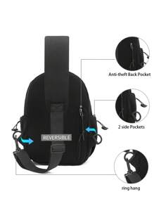 Myco Bolso bandolera pequeño con gráfico de letra casual para la vida diaria, bolso de pecho con gran capacidad para deportes al aire libre y almacenamiento de teléfonos, regalo para hombres y mujeres, riñonera informal para el primer día de escuela, regalo de Navidad o San Valentín