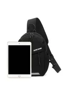 Myco Bolso bandolera pequeño con gráfico de letra casual para la vida diaria, bolso de pecho con gran capacidad para deportes al aire libre y almacenamiento de teléfonos, regalo para hombres y mujeres, riñonera informal para el primer día de escuela, regalo de Navidad o San Valentín