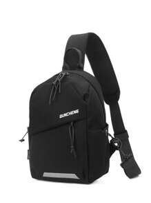 Myco Bolso bandolera pequeño con gráfico de letra casual para la vida diaria, bolso de pecho con gran capacidad para deportes al aire libre y almacenamiento de teléfonos, regalo para hombres y mujeres, riñonera informal para el primer día de escuela, regalo de Navidad o San Valentín