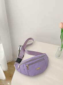 Riñonera Minimalista Mediana Morada - Morado - Ver 5