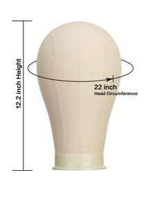 Cabeza de peluca de lona de 22 pulgadas con soporte, cabeza de maniquí para pelucas, set 40 pines - Blanco - Ver 2