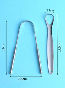 Dụng cụ cạo răng miệng bằng thép không gỉ 2 chiếc - Bạc - Xem 3