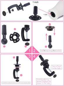 Cabeza de peluca de lona de 22 pulgadas con soporte, cabeza de maniquí para pelucas, set 40 pines - Blanco - Ver 8