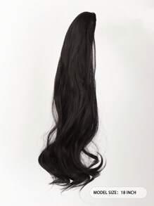 Tóc Giả Hoa Quả Lê Xoăn Sóng Lớn Lấy Kẹp Tóc Đuôi Ngựa Cao Tóc Giả Đuôi Ngựa - màu đen - Xem 2
