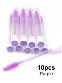Cọ chải mi, 10 cọ chải mi có ống kim tuyến, cọ chải mascara siêu nhỏ, cọ trang điểm lông mày chống bụi - Màu tím - Xem 1
