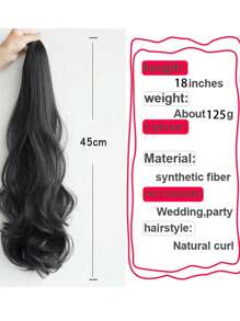 Tóc Giả Hoa Quả Lê Xoăn Sóng Lớn Lấy Kẹp Tóc Đuôi Ngựa Cao Tóc Giả Đuôi Ngựa - màu đen - Xem 3