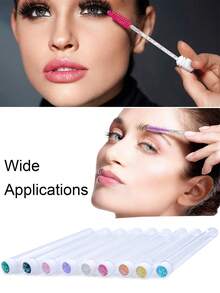 Cọ chải mi, 10 cọ chải mi có ống kim tuyến, cọ chải mascara siêu nhỏ, cọ trang điểm lông mày chống bụi - Màu tím - Xem 6