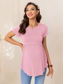 DEARCASE Umstandsmode Smock-T-Shirt mit einfarbig