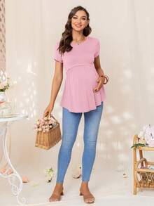 DEARCASE Umstandsmode Smock-T-Shirt mit einfarbig