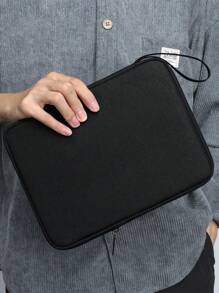 BUBM 12-12.9 英寸平板电脑内胆包，适用于 12.4 英寸三星 Galaxy Tab S9+ Plus/S8+ 2022/S7+/S7+ Plus/S7 FE，12.9 英寸兼容 iPad Pro Air M1 M2/Pro 4 3 2 1 2024-2015/Microsoft Surface Go 2 12.4 英寸/Pro 9 8 便携包-黑色 - 黑色 - 查看 5