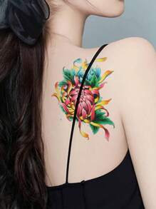1sheet Flower Pattern Tattoo Sticker - Multicolor - View 4