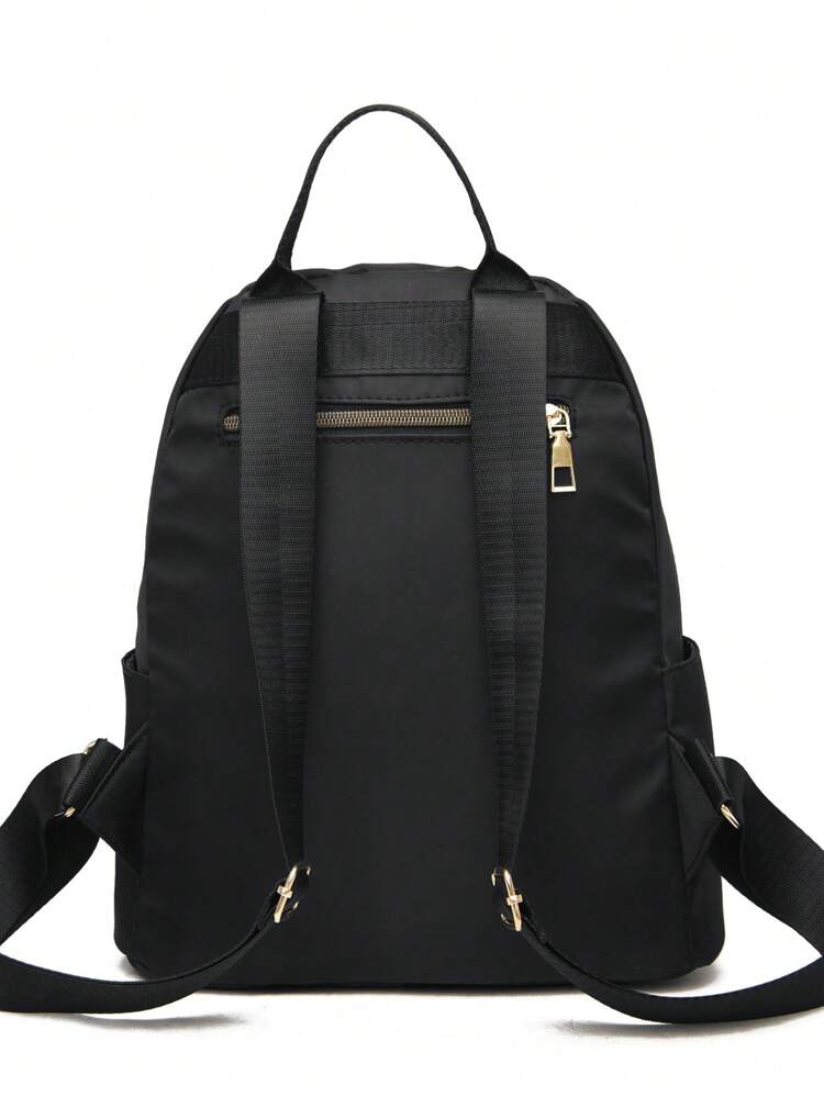 Preppy Classic Backpack Black Stitch Detail Zipper Adjustable-StrapBusiness Casual,Portable,LightweightFor Teen Girls Women College Students,Rookies & White-Collar WorkersCollege,Perfect For Office,Perfect For Work,School Backpack,Large Capacity,Portable,Laptop Compartment,For Teen Girls Women College Students,Boys And Men,College,Elementary School,Middle School,High School,Work,Business,Commute,Outdoors,Travel,Outings ,University Bag , Back To School
