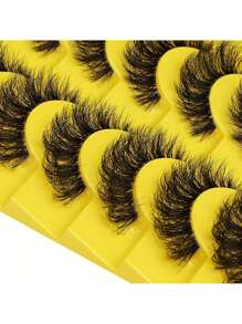 False Eyelashes,10Pairs 3D Faux Mink Lashes Fluffy Soft Wispy Volume Natural Long False Eyelashes
