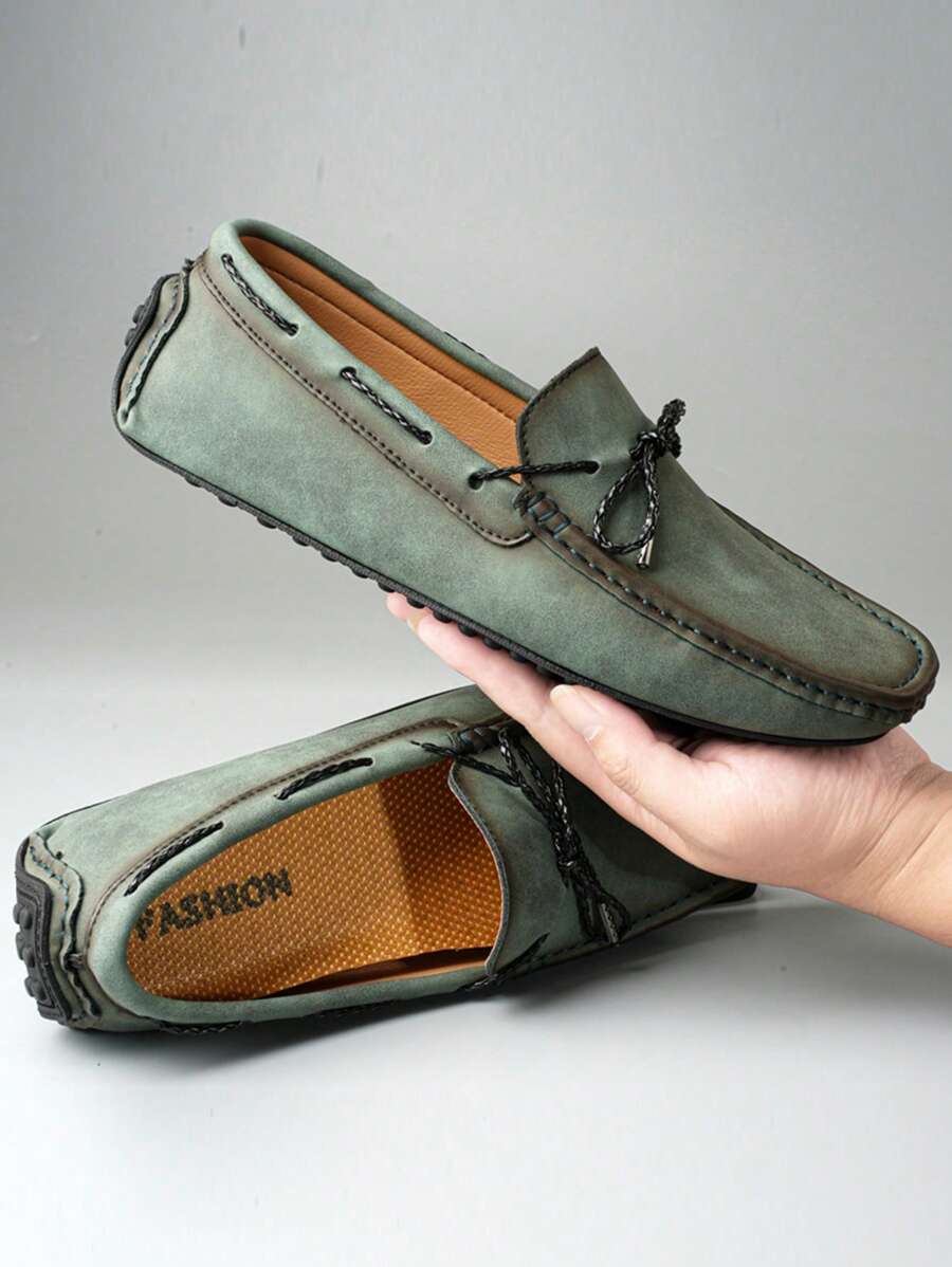 男士針腳細節船閒暇開車樂福鞋