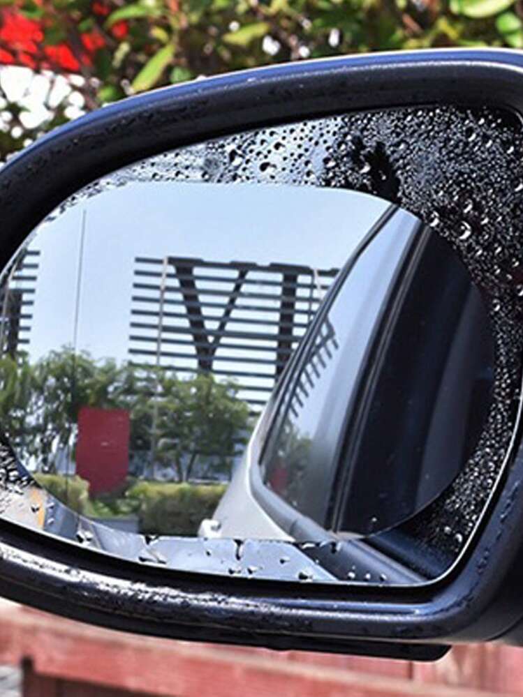 2 piezas Película reflectante antiempañamiento y repelente al agua para espejo retrovisor de coche (Limpie el material de la superficie antes de usar) - Azul - Añade 4