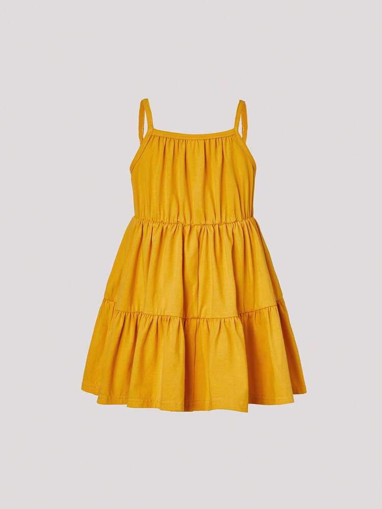 Baby 2pcs Ruffle Hem Cami Dress Without Shoes