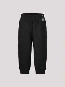 Cozy Pixies 男嬰2入組字母補丁細節衛褲 - 彩色 - 查看 3