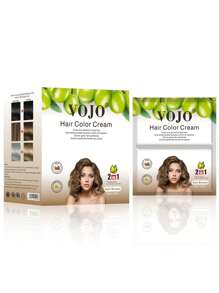 Crema para teñir el cabello, suavizante, hidratante, fácil de usar, tinte para el cabello de color rápido, tinte para el cabello en crema - Marrón - Ver 1