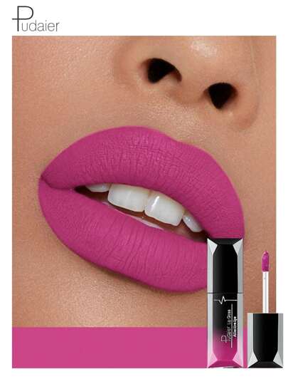 Pudaier Lápiz labial líquido Matte Mist, brillo de labios mate de larga duración, taza antiadherente, lápiz labial líquido que no se decolora, esmalte labial hidratante