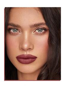 Pudaier 持久啞光唇彩,不粘杯子不褪色液體口紅 - 棕色 - 查看 2