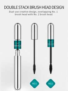 QIC 二合一睫毛膏 5 倍长睫毛化妆品 自然纤长和浓密效果 不结块 超强魔力 4D 丝纤维睫毛膏 可水洗睫毛膏 卷翘浓密可叠加睫毛膏 速干 4d 假睫毛效果 睫毛化妆 天然纤维刷 - 黑色 - 查看 8