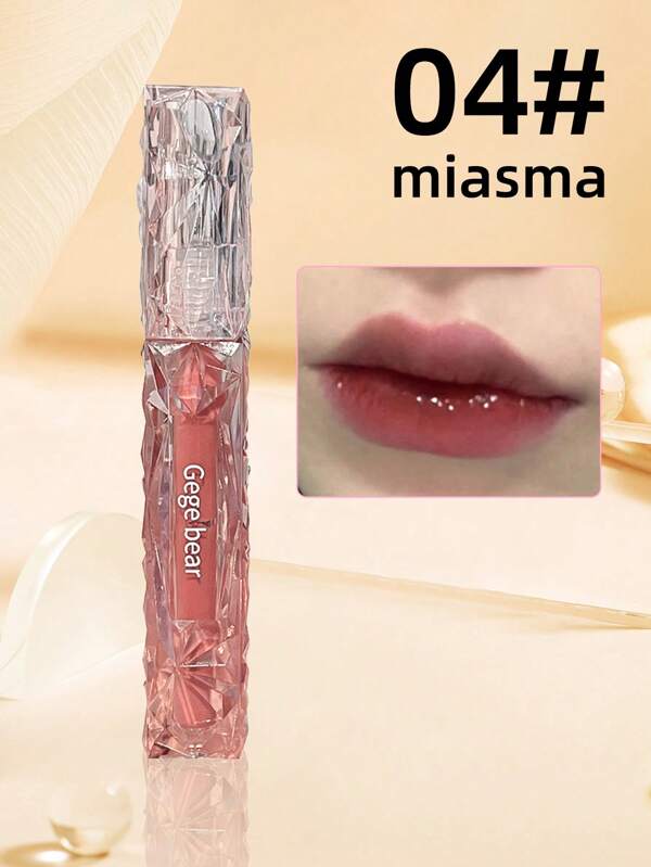 Watery Mirror Lip Gloss,LongWearing Moisturizing Liquid Lipstick Non