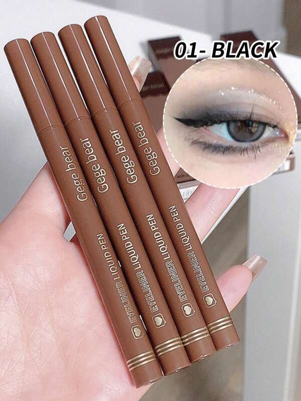 Gege Bear 1 Pièce Stylo Eyeliner Liquide Précis Résistant À L'eau Et Anti-effet Flou Pour Un Maquillage Rapide, Séchage Rapide Et Doux