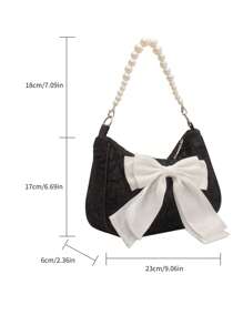 人造珍珠串珠流浪包蝴蝶结装饰纹理拉链时尚，是送给她的完美情人节礼物，女士蝴蝶结钱包，最佳情人节礼物选择