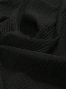 DAZY Chất rắn Thả vai Áo sơ mi - màu đen - Xem 4