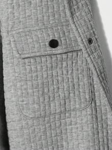 GENTILAND Loose Fit Men's Flap Pocket Button Front Coat Without T-Shirt - Light Grey - View 3