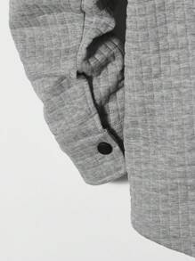 GENTILAND Loose Fit Men's Flap Pocket Button Front Coat Without T-Shirt - Light Grey - View 4