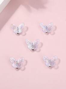 5 cái kẹp tóc trang trí hình bướm cho bé gái để trang trí - Màu tím hoa cà - Xem 2